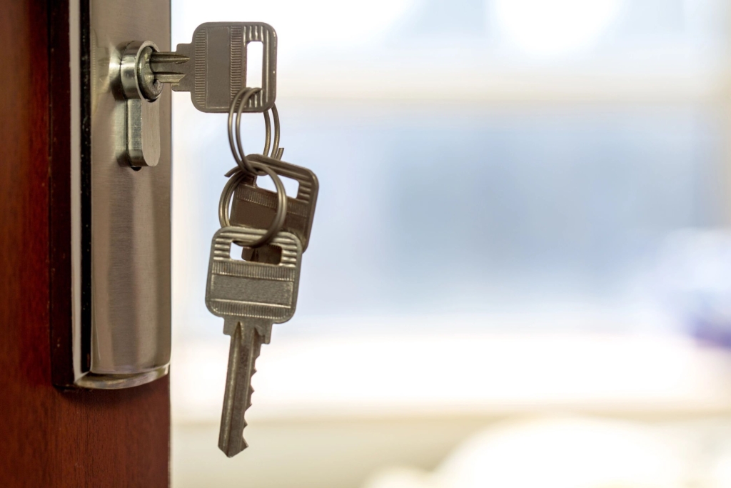 Keys in a lock for the door